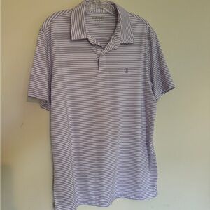 Izod Purple and White Striped Polo Shirt